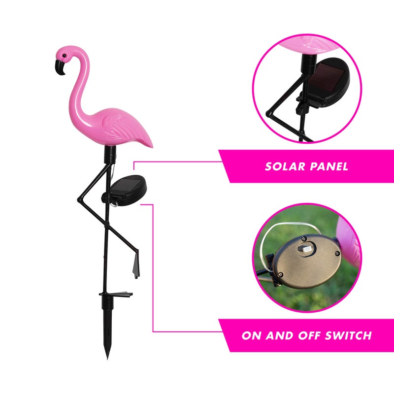 Galashield Solar Flamingo Lights Outdoor | Pink Flamingo Yard Decorations | Lawn Light Stakes Garden Ornaments - Image 3